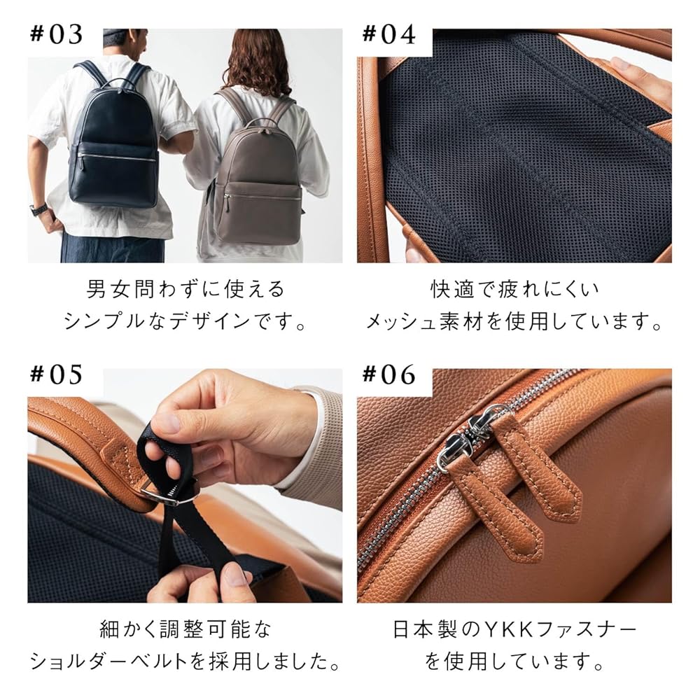 Amazon.co.jp: [ムラ] メンズ リュック シュリンクレザー 大容量
